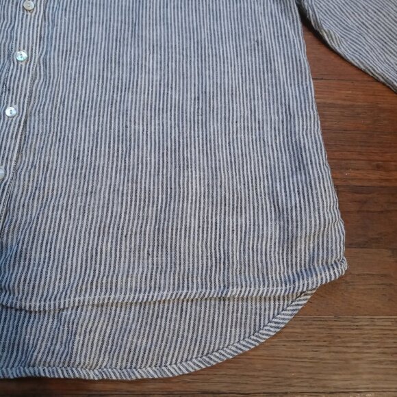 SIGRID OLSEN plus 100% linen button down shirt in stripe (1X) - Picture 15 of 15